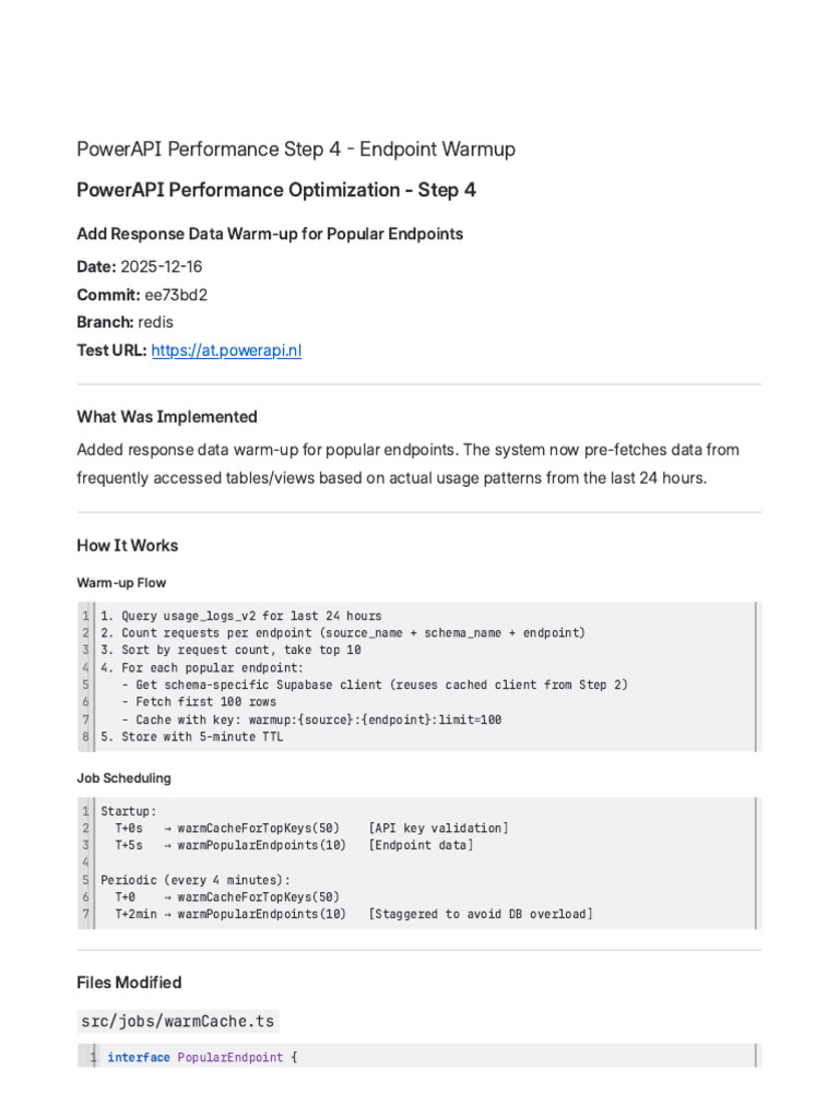 Endpoint Warmup for PowerAPI Performance | PDF | Cache (Computing ...