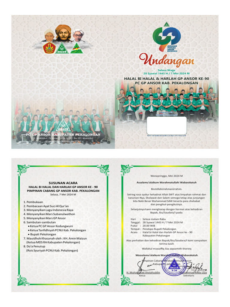 Halal Bi Halal GP Ansor ke-90 Pekalongan | PDF