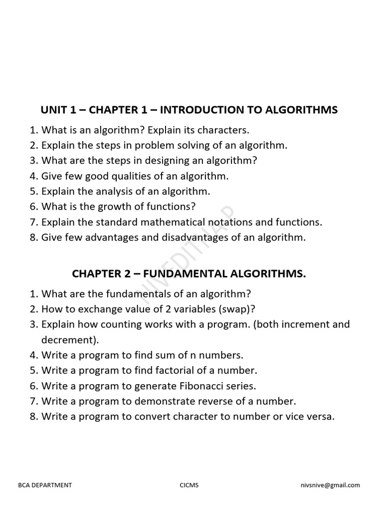 Introduction to Algorithms and C Programming | PDF | Pointer (Computer ...