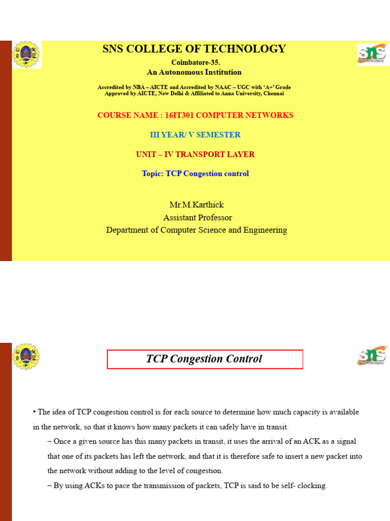 TCP Congestion Control Explained | PDF | Transmission Control Protocol ...