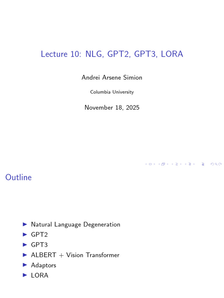 NLG Techniques: GPT2, GPT3, and LORA | PDF | Learning | Cognitive Science