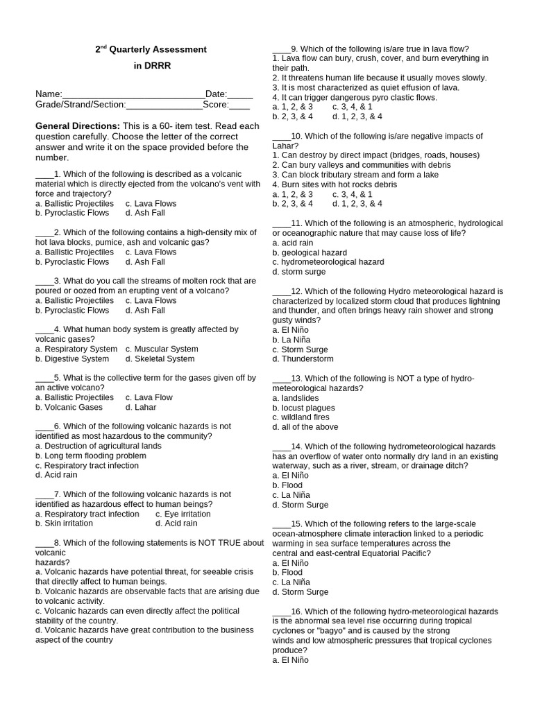 FINAL exam drrr | PDF | Thunderstorm | Emergency Management