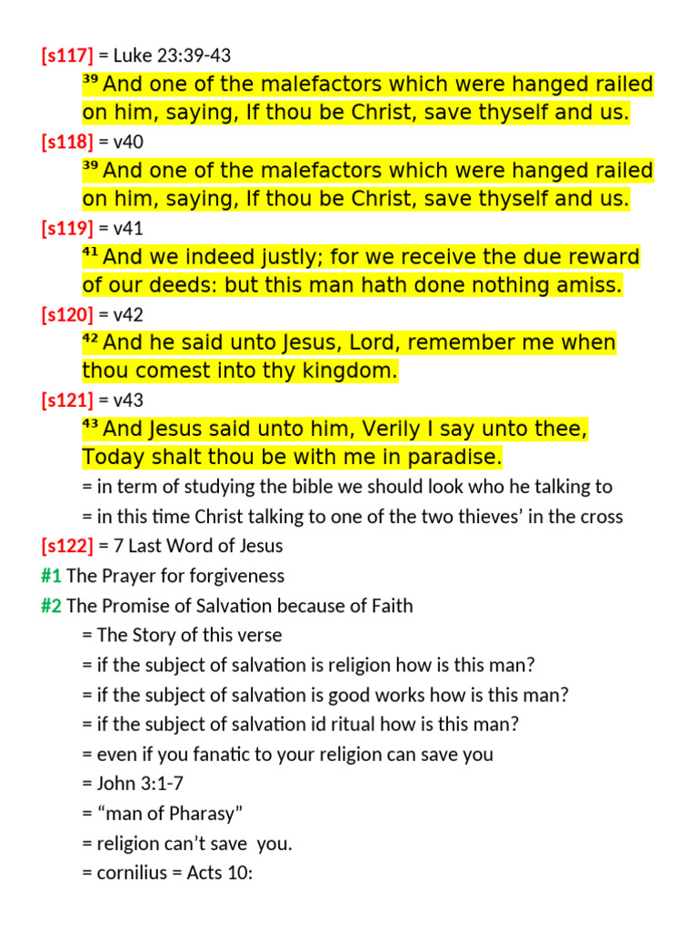 Salvation Through Faith: Luke 23:39-43 | PDF | Eternal Life ...