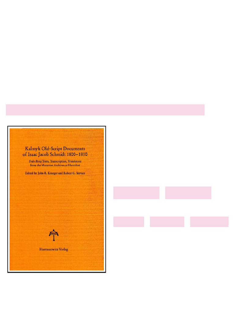 Kalmyk Oldscript Documents Of Isaac Jacob Schmidt 18001810 Todo Biciq ...