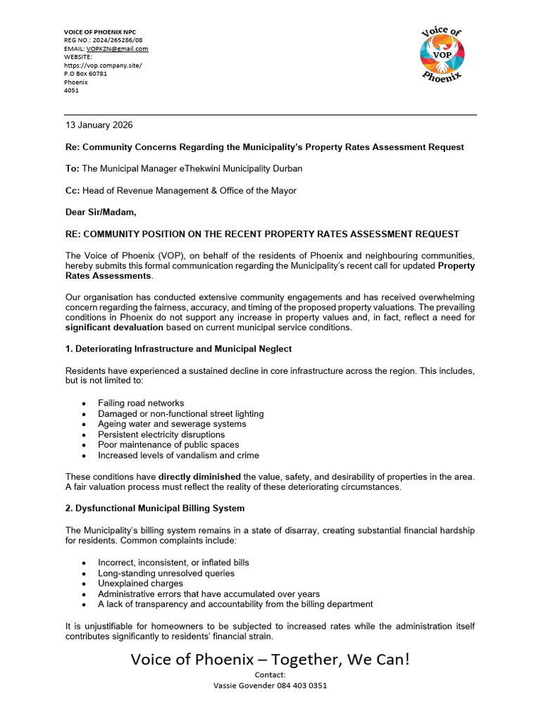 Community Concerns on Property Rates | PDF