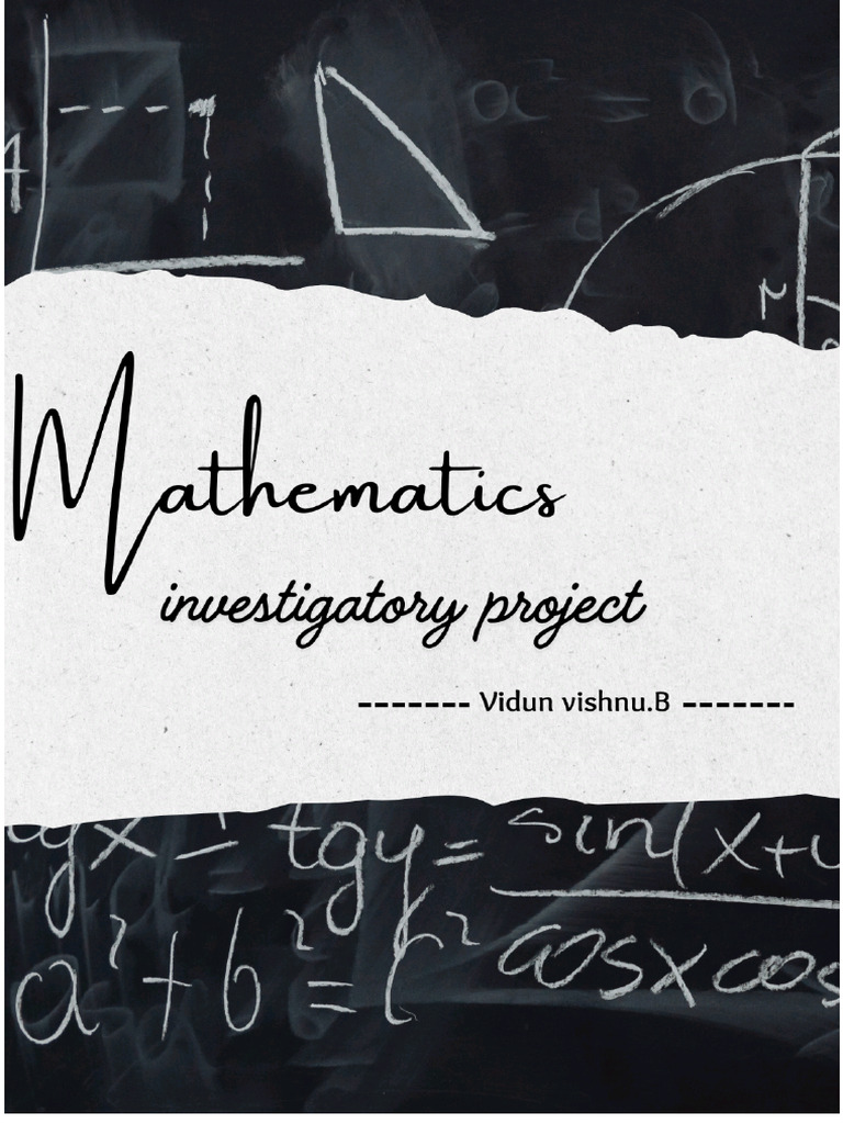Vidun Investigatory Project Maths12th | PDF