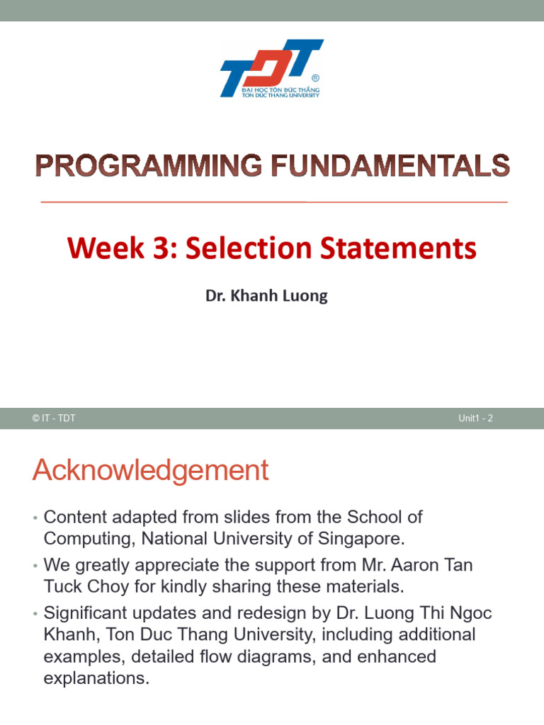 Understanding Selection Statements in C | PDF | Boolean Data Type ...