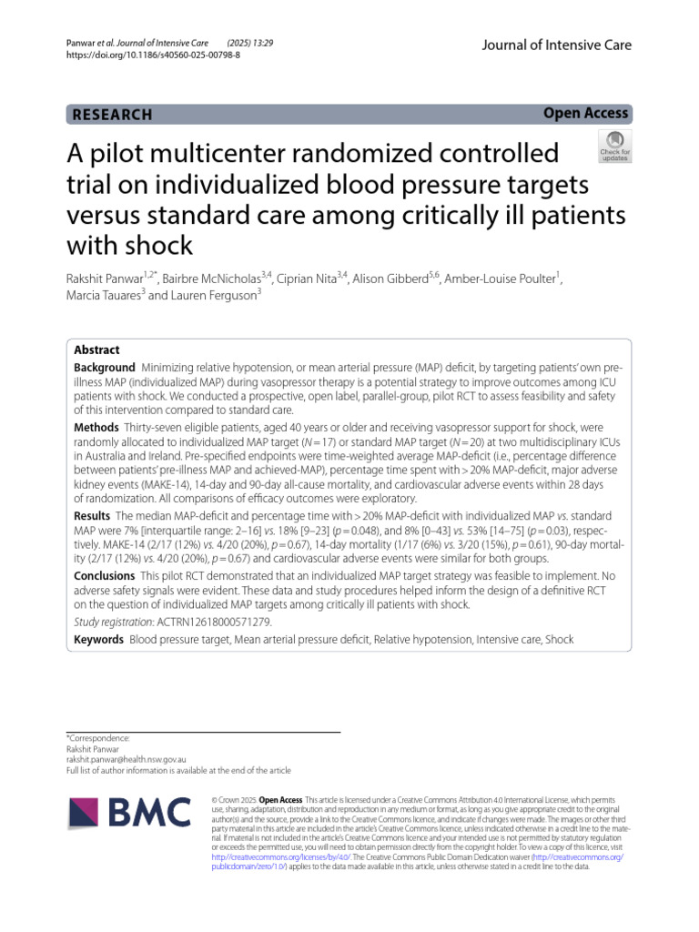 Individualized BP | PDF | Blood Pressure | Ischemia