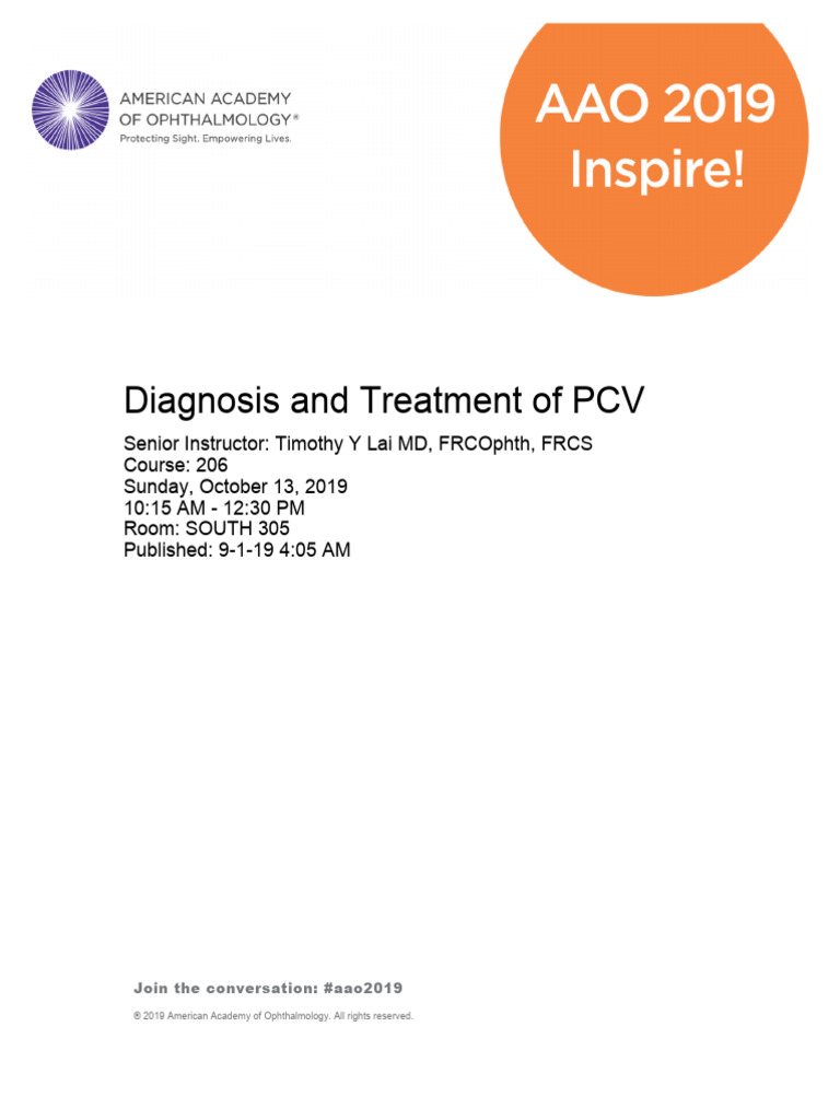 PCV Diagnosis and Treatment Overview | PDF | Clinical Medicine ...