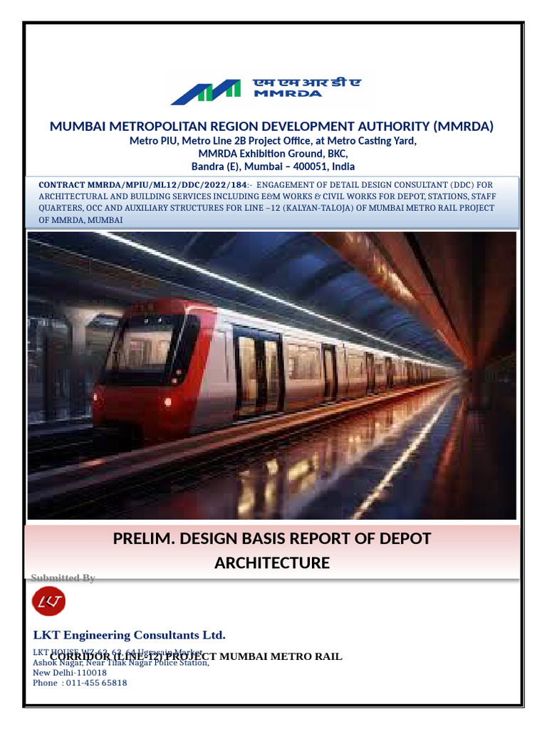 Mumbai Metro Line 12 Depot Design Report | PDF | Tile | Train Station