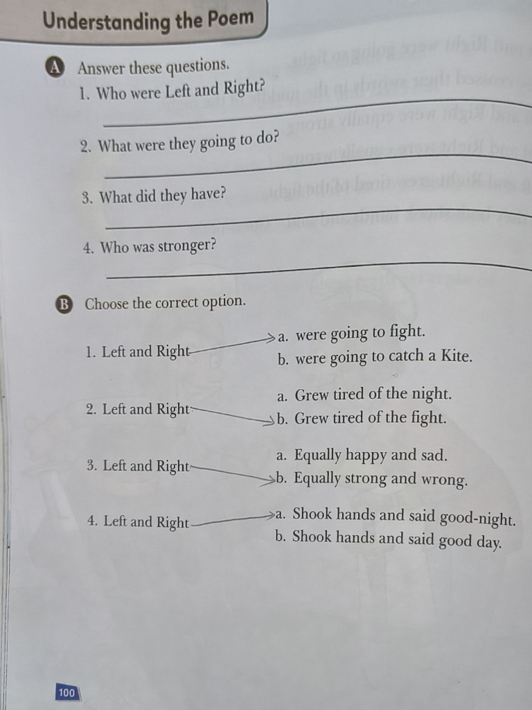 English Literature Poem 1 ( Left and Right) | PDF