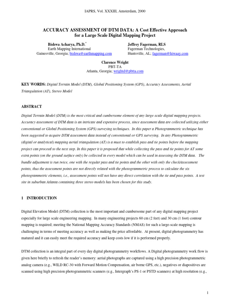 Cost-Effective DTM Accuracy Assessment | PDF | Topography | Geographic ...