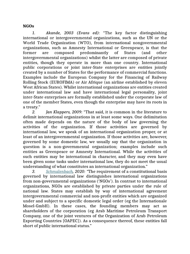 1.2. NGOs | PDF | Non Governmental Organization | International Law