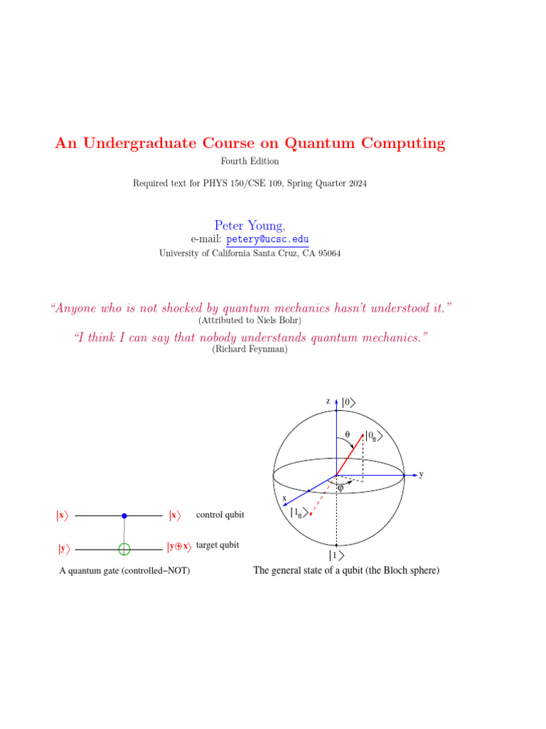 Undergraduate Quantum Computing Course | PDF | Quantum Computing ...