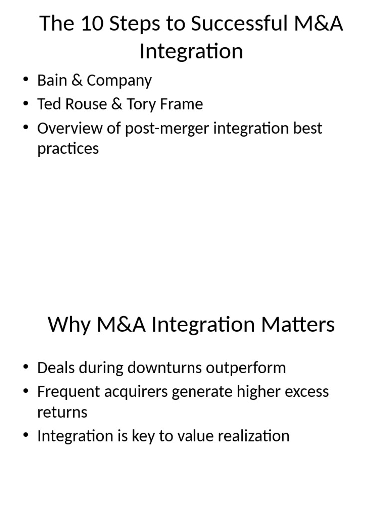 M&A Integration Best Practices Guide | PDF