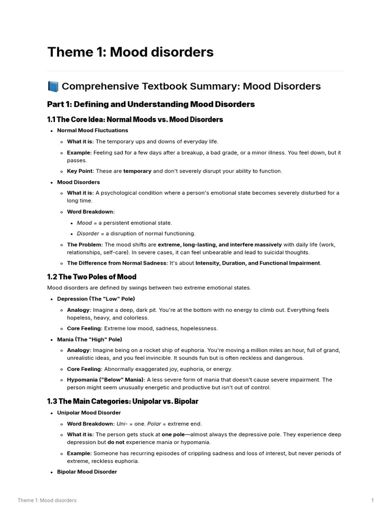 Understanding Mood Disorders: Types & Causes | PDF | Bipolar Disorder ...