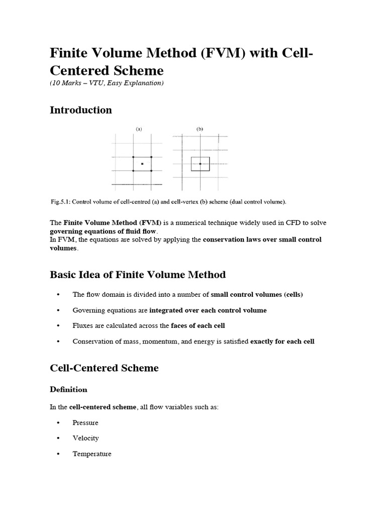 Finite Volume Method: Cell-Centered FVM | PDF | Computational Fluid ...