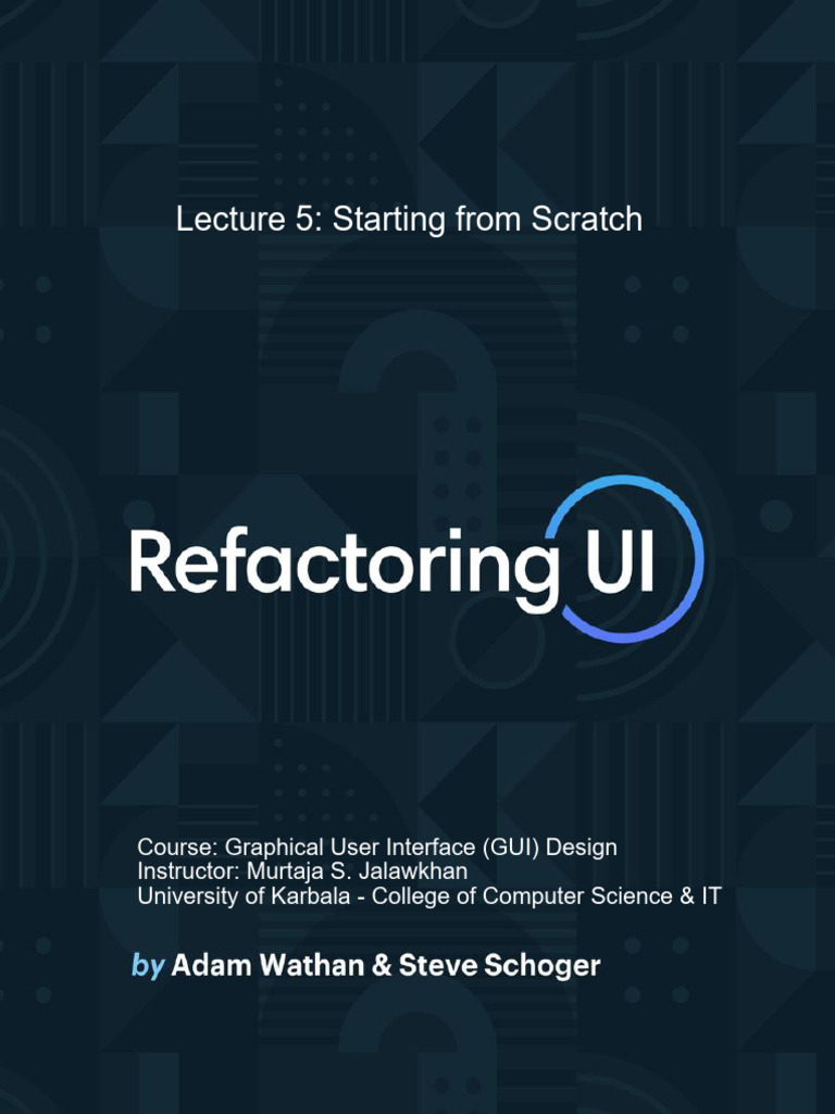 Lecture 5 Starting From Scratch | PDF | Serif | Typography