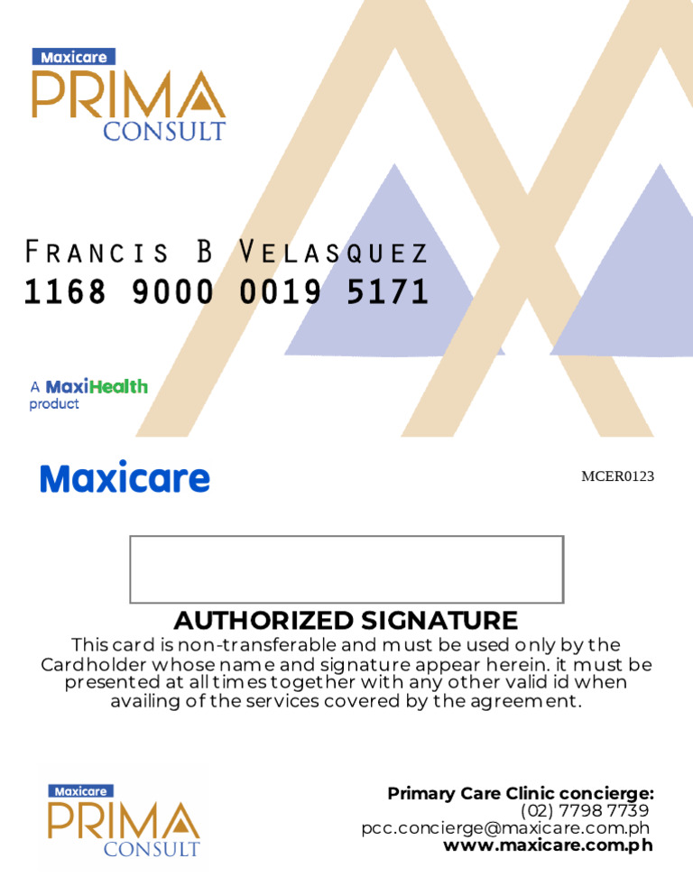 Maxicare Cardholder Information | PDF
