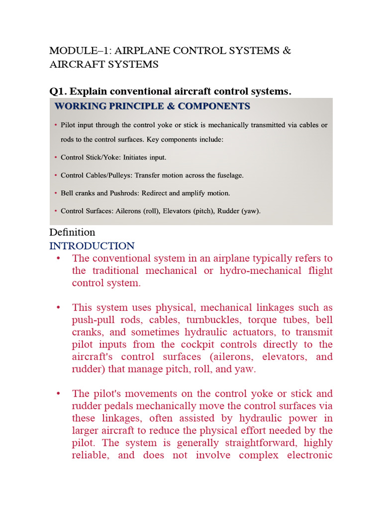 Aircraft Control Systems Overview | PDF | Aircraft Flight Control ...