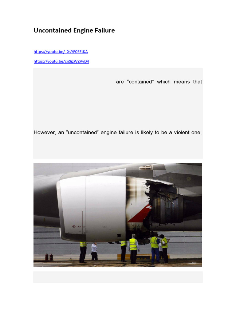 Uncontained Engine Failure Risks Explained | PDF