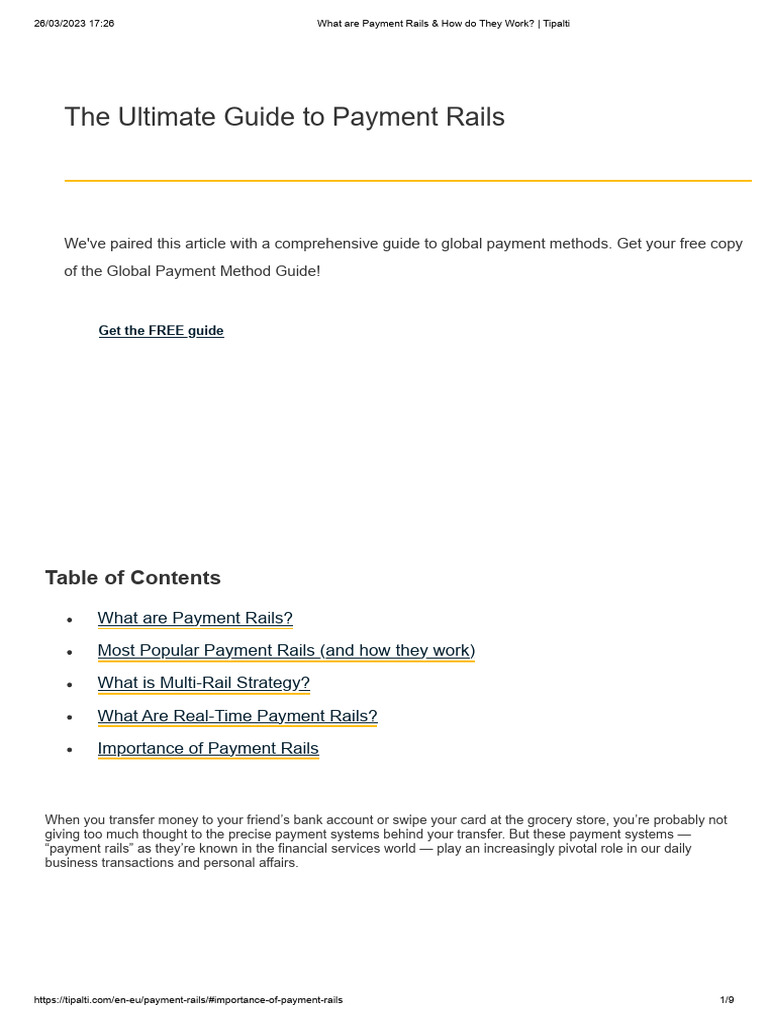 What Are Payment Rails & How Do They Work_ _ Tipalti | PDF | Payments ...