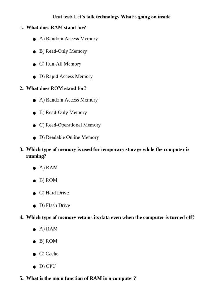Understanding Computer Memory Types | PDF | Computer Data Storage ...