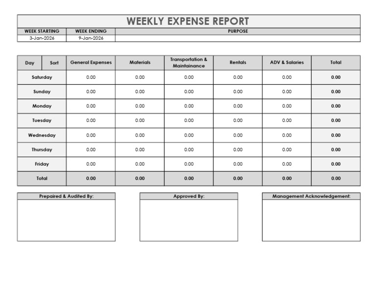 Weekly Expense Report | PDF
