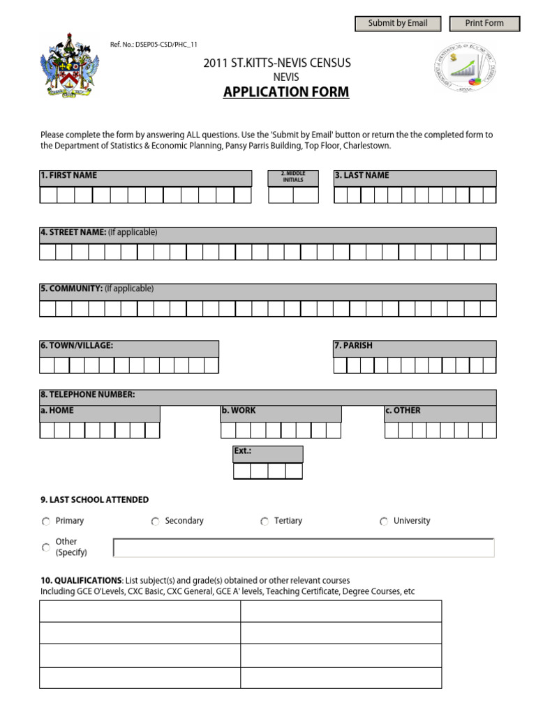 Census Application Form | PDF | Census