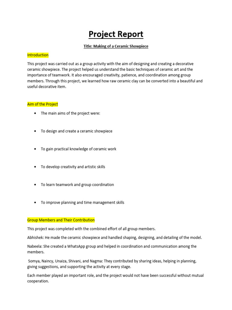 Showpiece Project Report | PDF | Wood Carving
