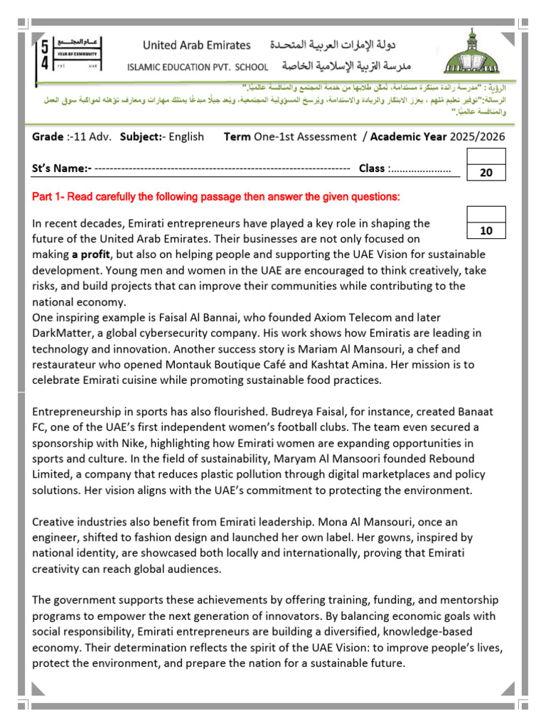 Emirati Entrepreneurs: Innovation & Impact | PDF | Entrepreneurship ...