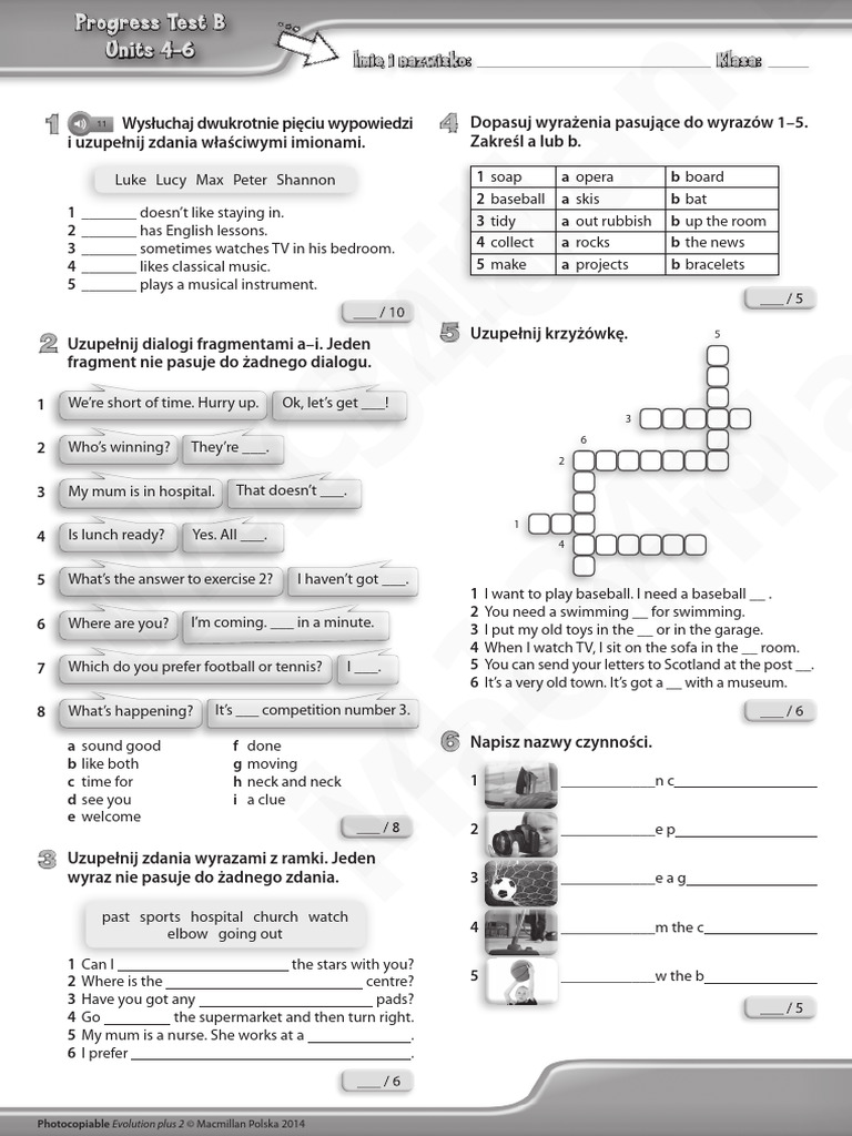 Evolution Plus 2 Units 4-6 Activities | PDF