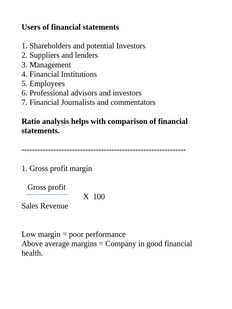 Key Users of Financial Statements | PDF