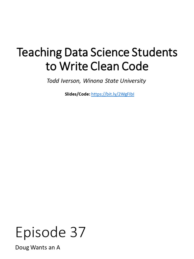 Teaching Clean Code in Data Science | PDF | Unit Testing | Program ...