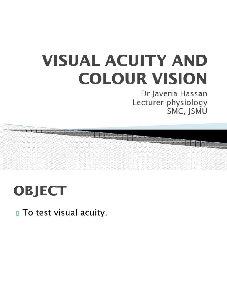 Visual Acuity and Color Vision Testing | PDF | Visual Acuity | Eye