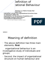 Definition of Organizational Behaviour
