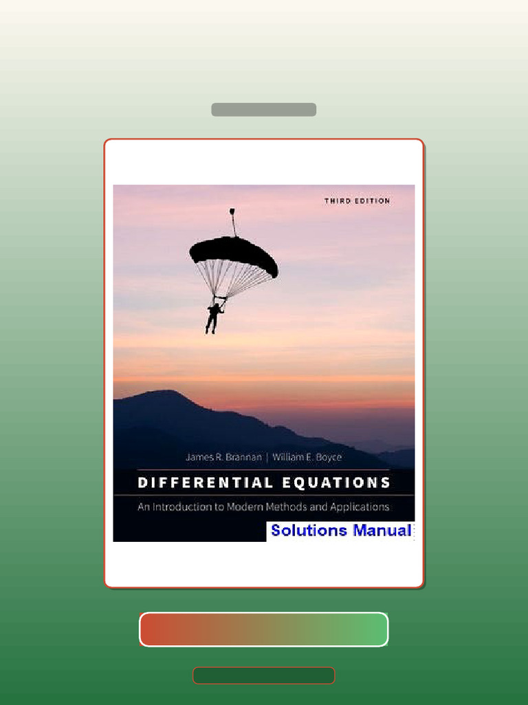 Test Bank for Differential Equations an Introduction to Modern Methods ...