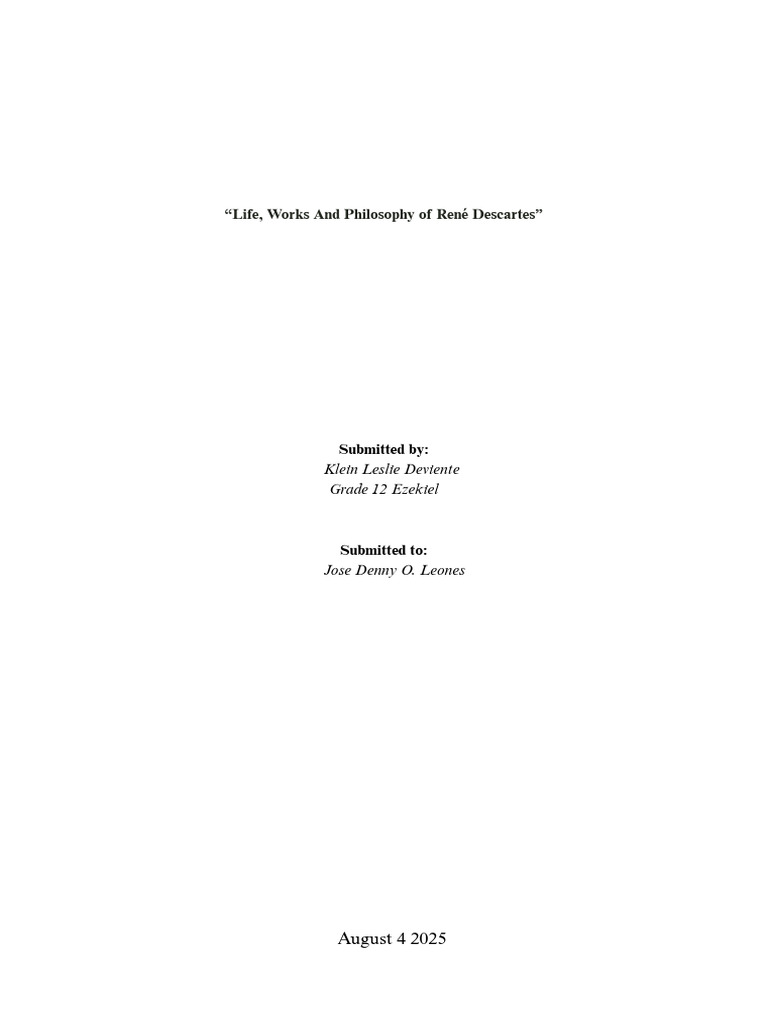 Life, Works and Philosophy of Socrates | PDF | René Descartes | Reason