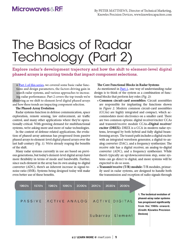 Trends in Digital Phased Array Radar | PDF | Radar | Analog To Digital ...