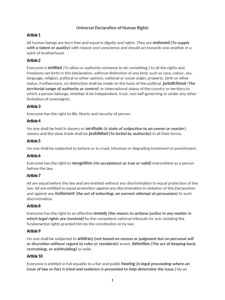 Overview of Human Rights Articles | PDF | Crimes | Crime & Violence