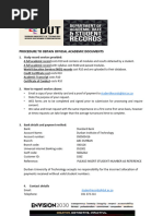 DUT Banking Details for Application Fees | PDF