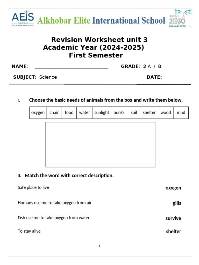 Science Revision Worksheet for Grade 2 | PDF | Amphibian | Frog