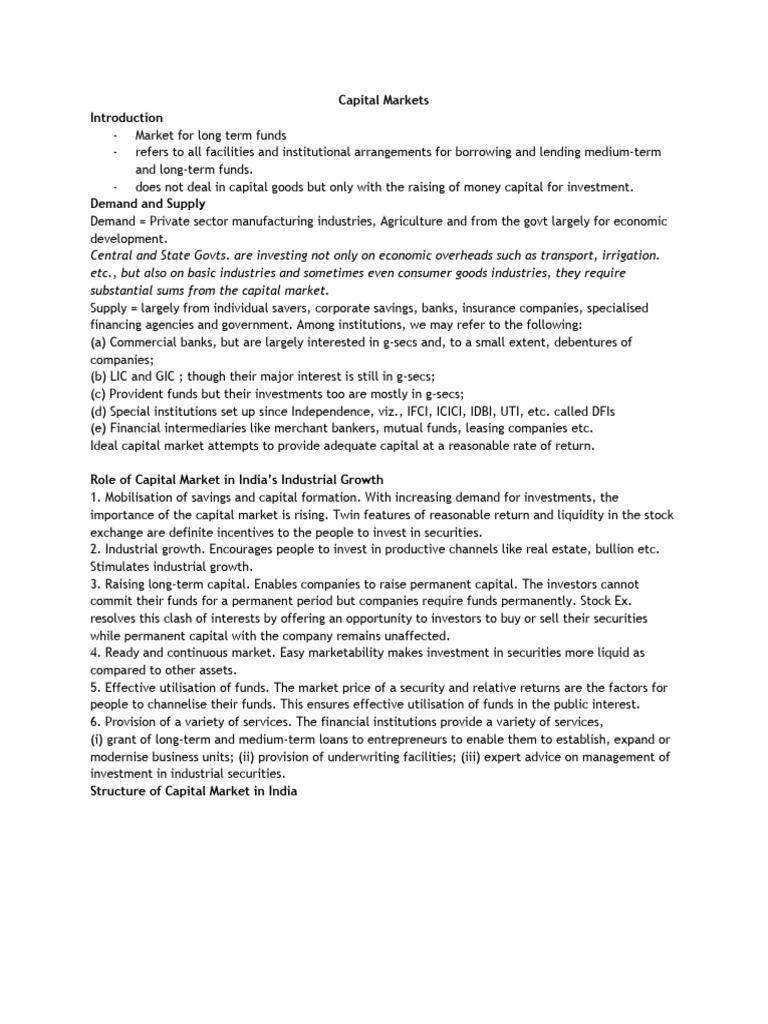 Capital Market | PDF | Securities (Finance) | Stocks