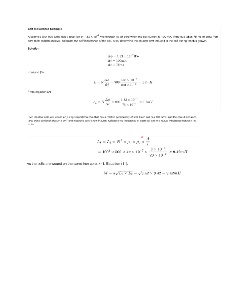 Mutual Inductance Problems | PDF