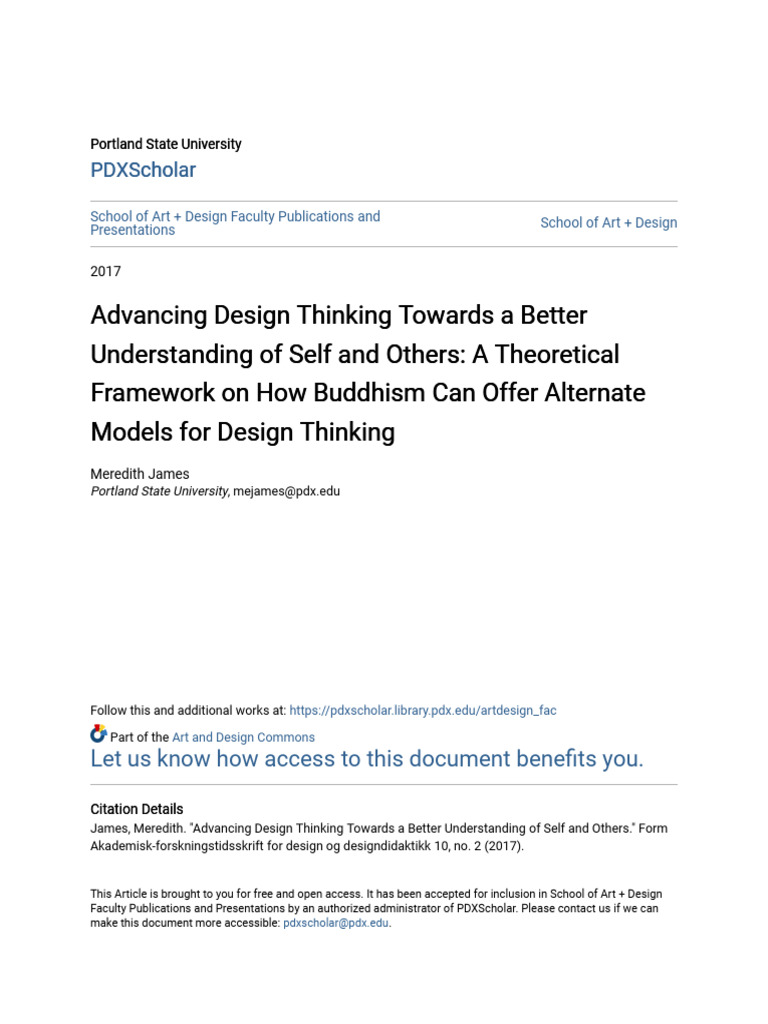 Advancing Design Thinking Towards a Better Understanding of Self | PDF ...