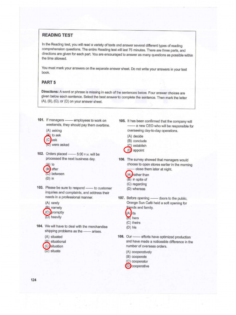 Part 5 Test 4 | PDF