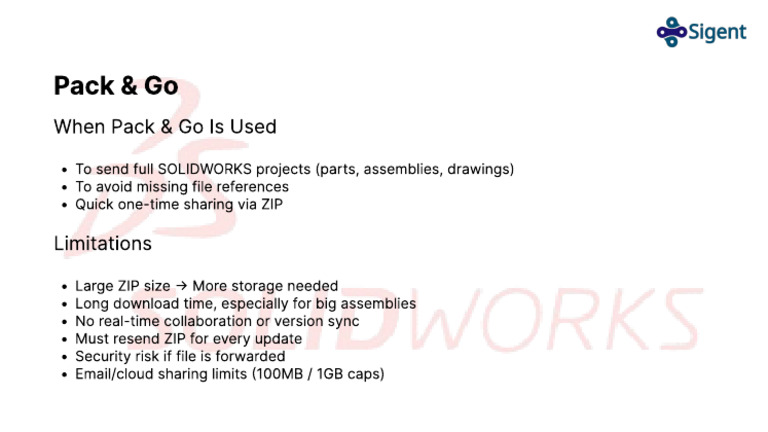 SOLIDWORKS Pack & Go Guide | PDF