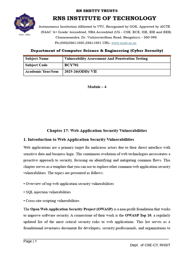 Module_4 VAPT Notes PDF (1) | PDF | Computer Engineering | Software ...