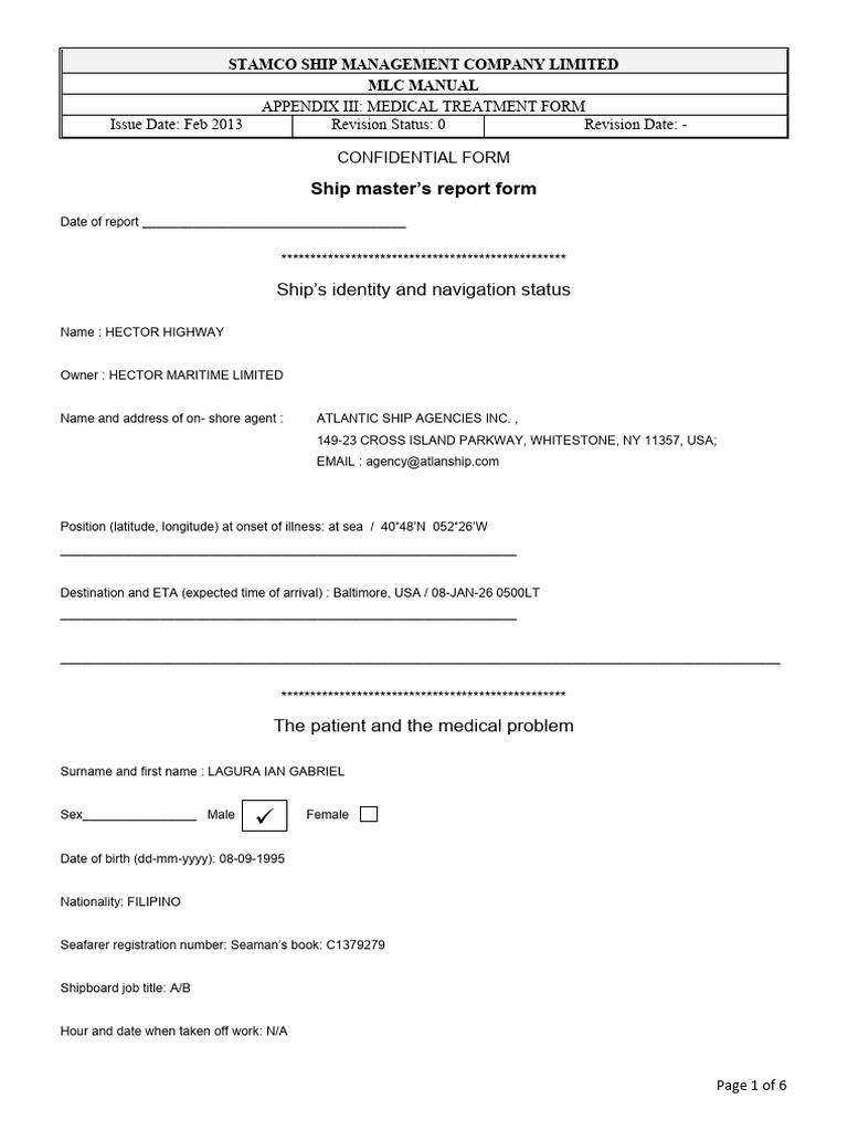 MLC App III. Medical Treatment Form Lagura I PDF | PDF | Blood Pressure ...