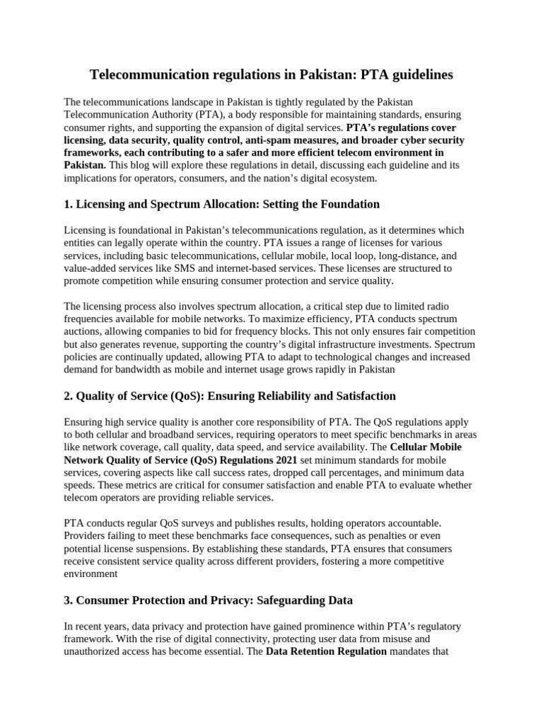 Pakistan Telecom Regulations Overview | PDF | Computer Security | Security